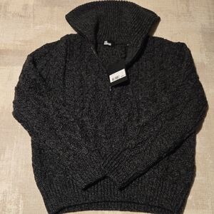 The Kooples Charcoal Zip-Up Sweater